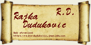 Rajka Duduković vizit kartica